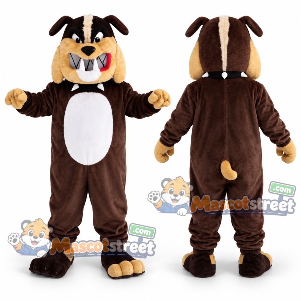Brown Bulldog Mascot Costume