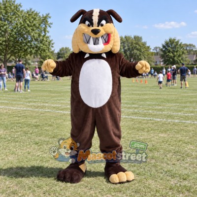 Brown Bulldog Mascot Costume Brown Bulldog Mascot Costume