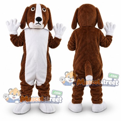 Brown and White Hound Mascot Costume Brown and White Hound Mascot Costume