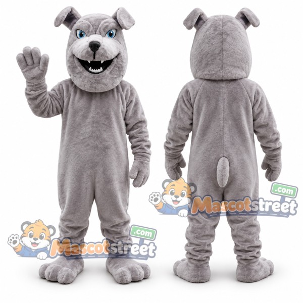 Gray Bulldog Mascot Costume