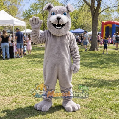 Gray Bulldog Mascot Costume Gray Bulldog Mascot Costume