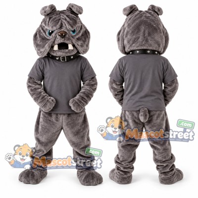 Gray Bulldog Mascot Costume Gray Bulldog Mascot Costume