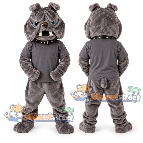 Gray Bulldog Mascot Costume