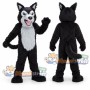 Black and White Wolf Mascot Costume