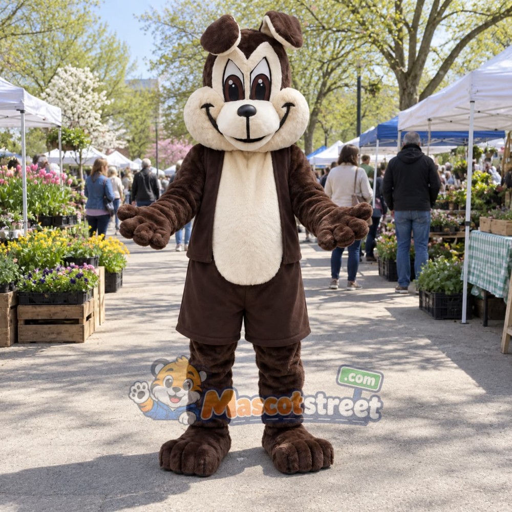 Brown Wolf Mascot Costume Brown Wolf Mascot Costume