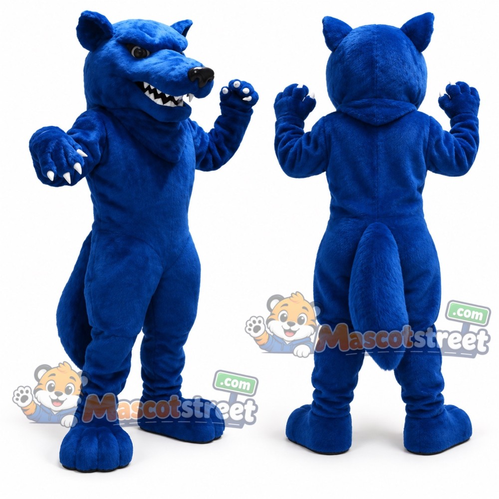 Blue Wolf Mascot Costume