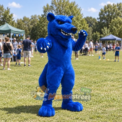 Blue Wolf Mascot Costume