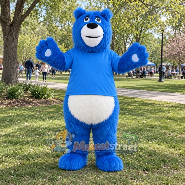 Blue Bear Mascot Costume