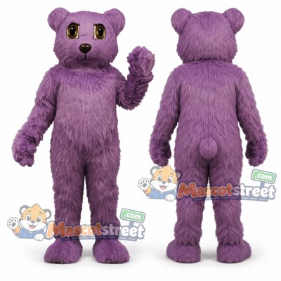 Purple Bear Mascot Costume