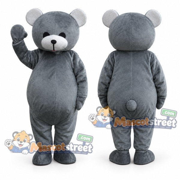 Gray Bear Mascot Costume