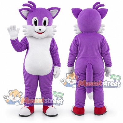 Purple Cat Mascot Costume Purple Cat Mascot Costume