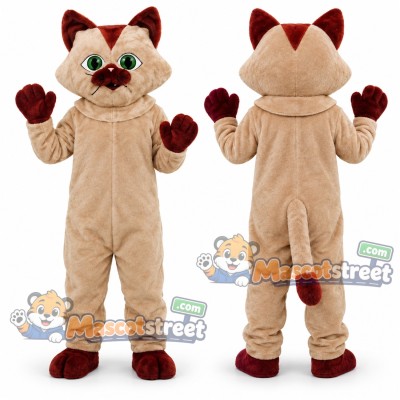 Cream Siamese Cat Mascot Costume