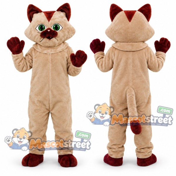 Cream Siamese Cat Mascot Costume