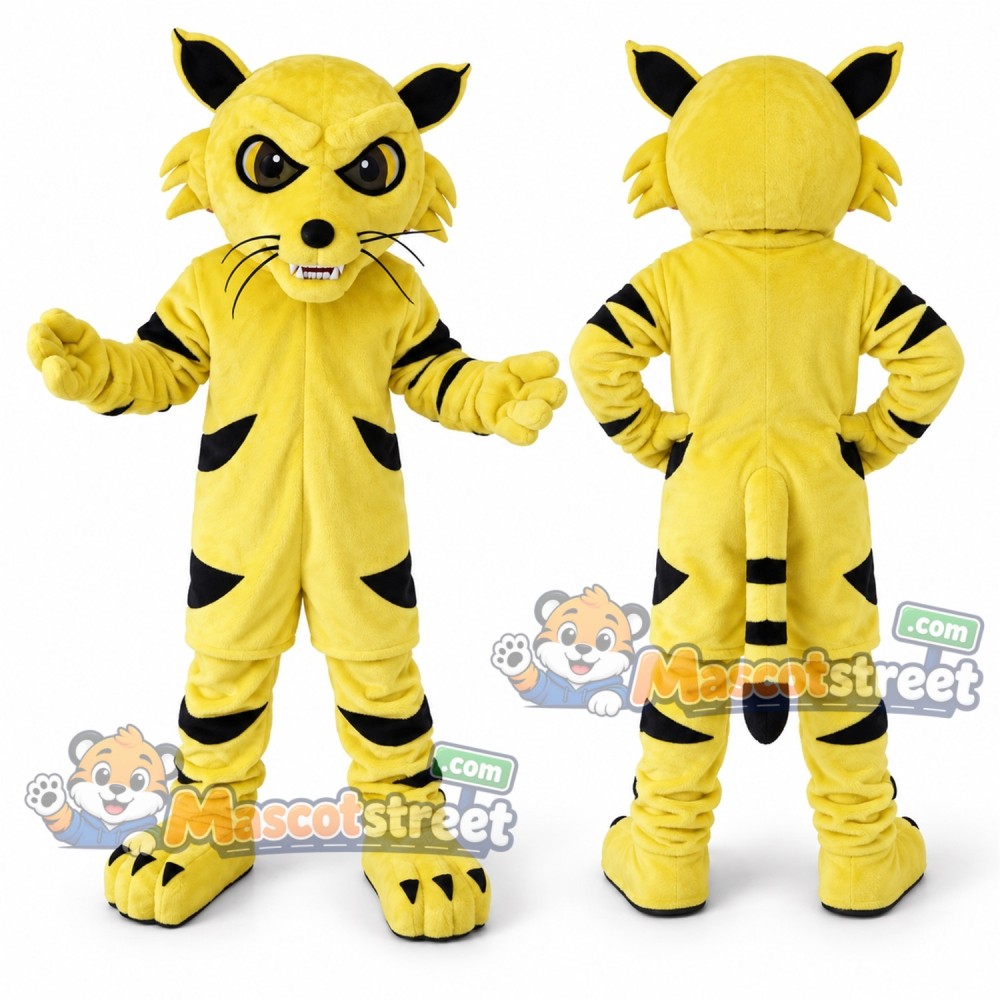 Yellow Wildcat Mascot Costume Yellow Wildcat Mascot Costume