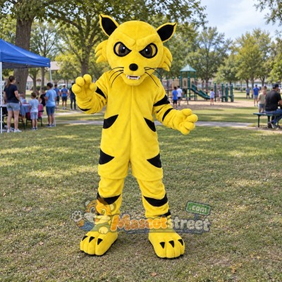 Yellow Wildcat Mascot Costume Yellow Wildcat Mascot Costume