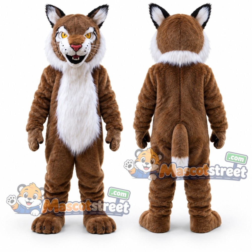 Brown Bobcat Mascot Costume Brown Bobcat Mascot Costume