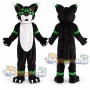 Black and Green Wildcat Mascot Costume