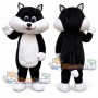 Black and White Cat Mascot Costume