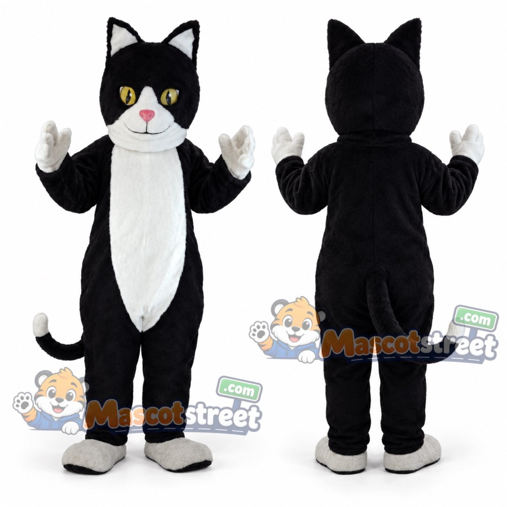 Black and White Cat Mascot Costume Black and White Cat Mascot Costume