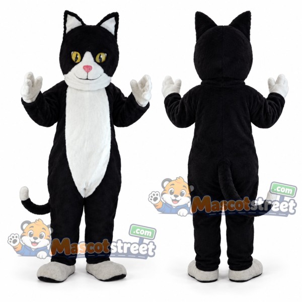 Black and White Cat Mascot Costume
