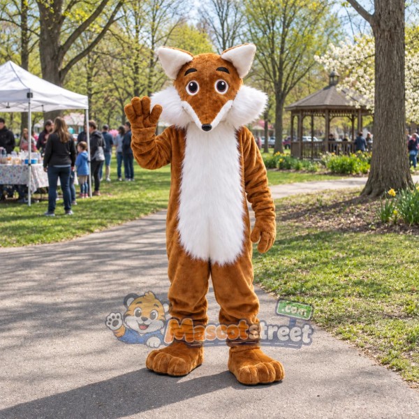 Tan Fox Mascot Costume