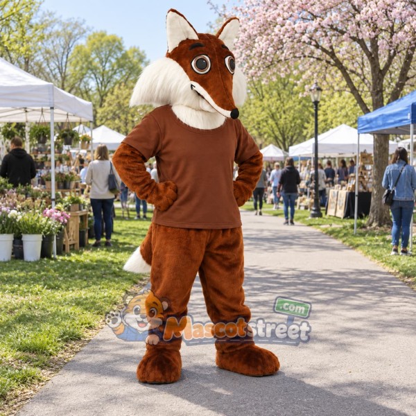 Brown Long-Nosed Fox Mascot Costume