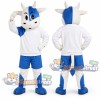 Blue and White Cow Mascot Costume with White Shirt