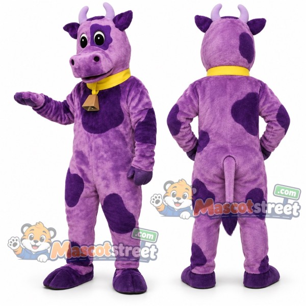 Purple Cow Mascot Costume