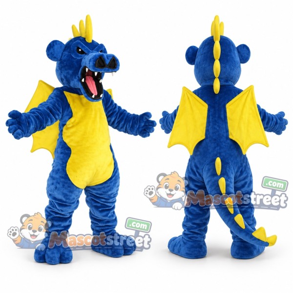Blue and Yellow Dragon Mascot Costume