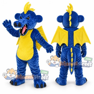 Blue and Yellow Dragon Mascot Costume Blue and Yellow Dragon Mascot Costume
