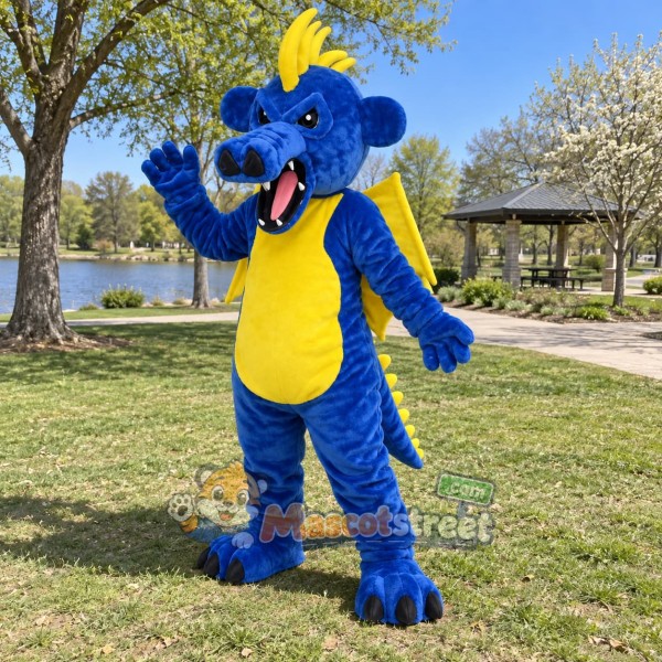 Blue and Yellow Dragon Mascot Costume
