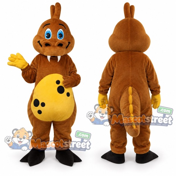 Brown Dinosaur Mascot Costume