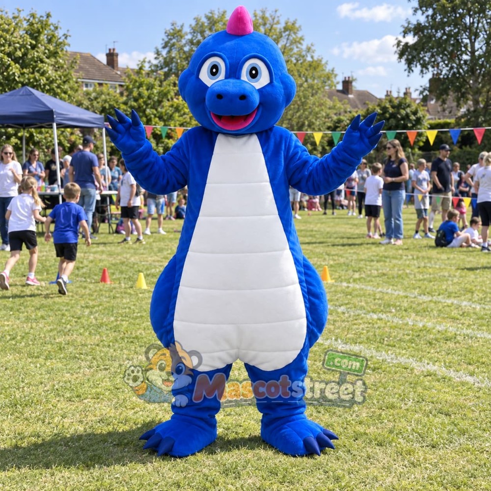 Blue Dinosaur Mascot Costume Blue Dinosaur Mascot Costume