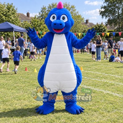 Blue Dinosaur Mascot Costume Blue Dinosaur Mascot Costume