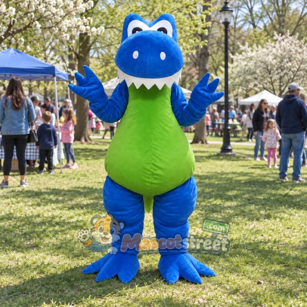 Blue and Green Dragon Mascot Costume