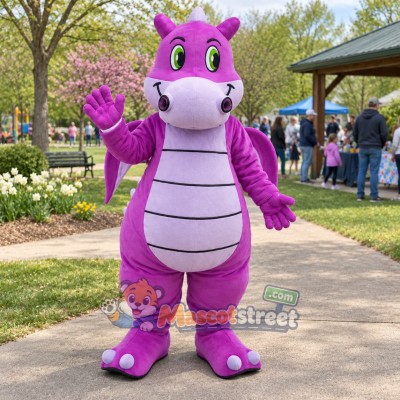 Purple Dragon Mascot Costume Purple Dragon Mascot Costume