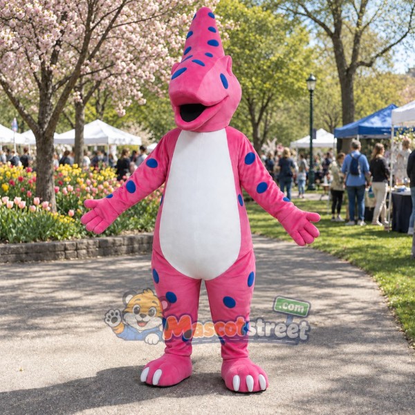 Pink Dinosaur Mascot Costume