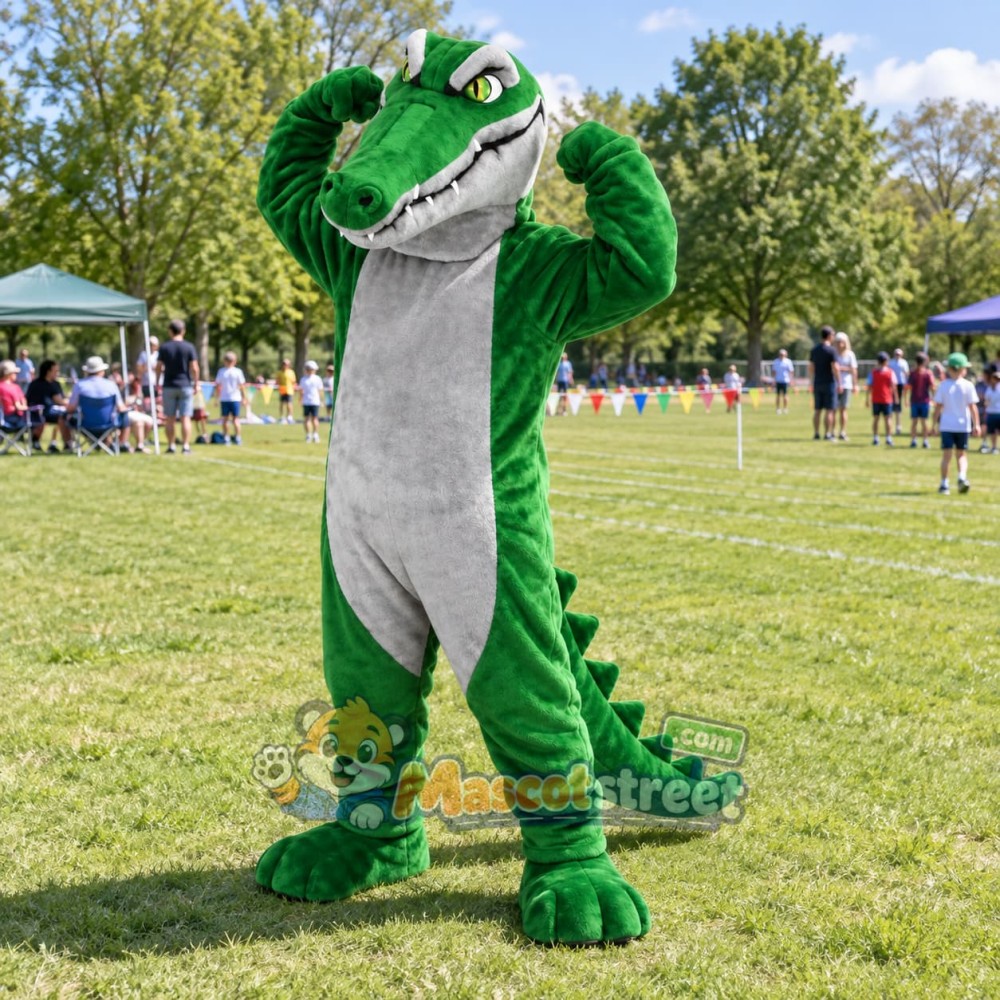 Green Crocodile Mascot Costume Green Crocodile Mascot Costume