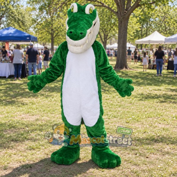 Green Crocodile Mascot Costume Green Crocodile Mascot Costume