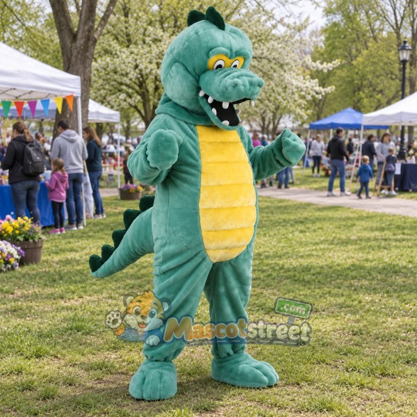 Teal Crocodile Mascot Costume
