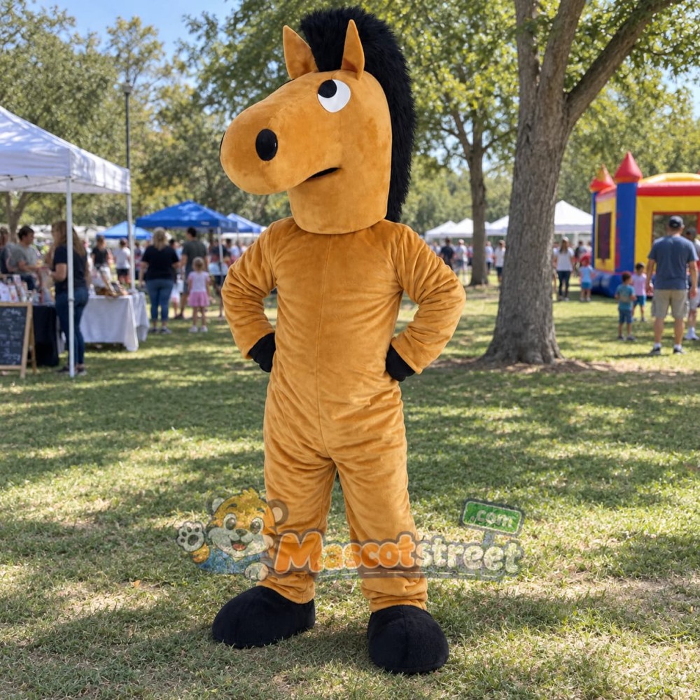 Tan Horse Mascot Costume