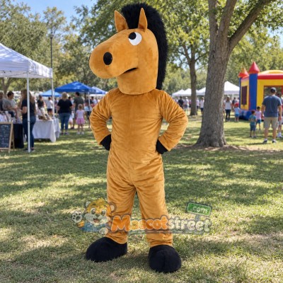 Tan Horse Mascot Costume