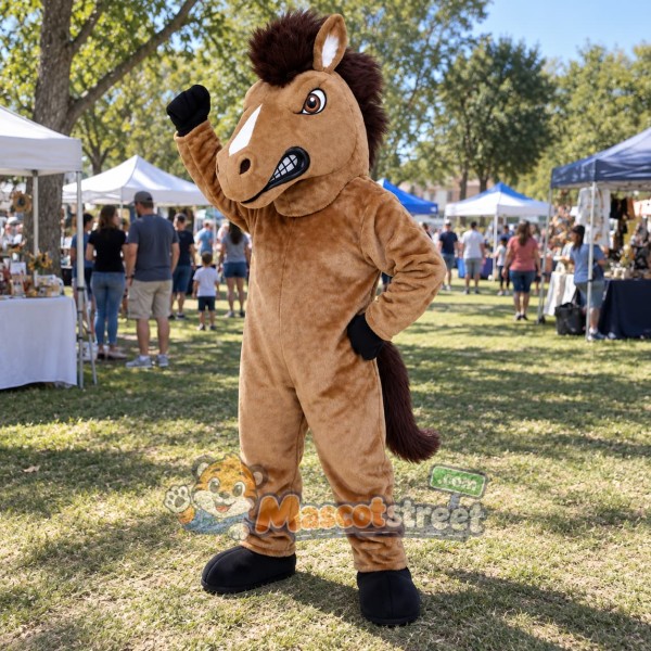 Brown Mustang Mascot Costume