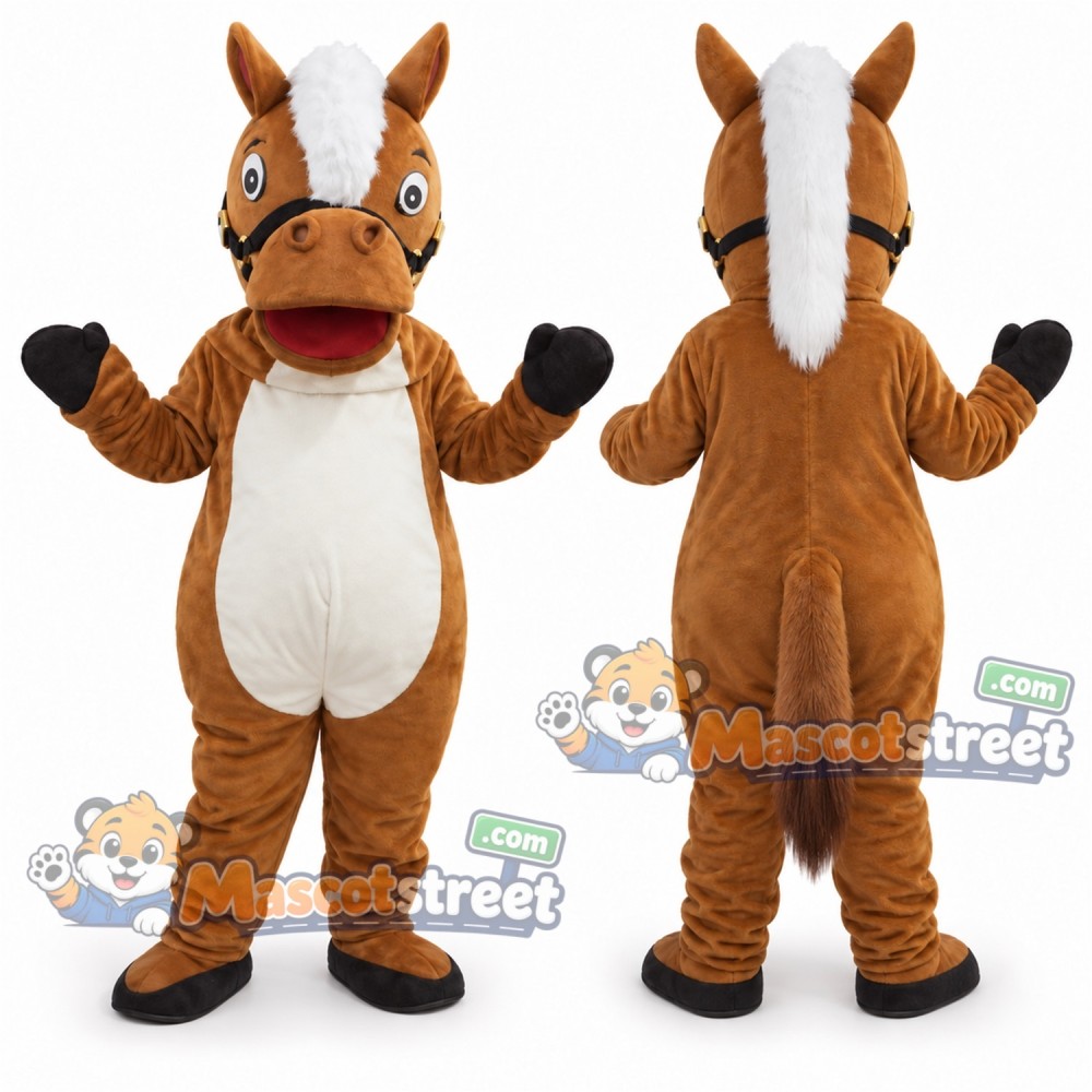 Brown Horse Mascot Costume Brown Horse Mascot Costume