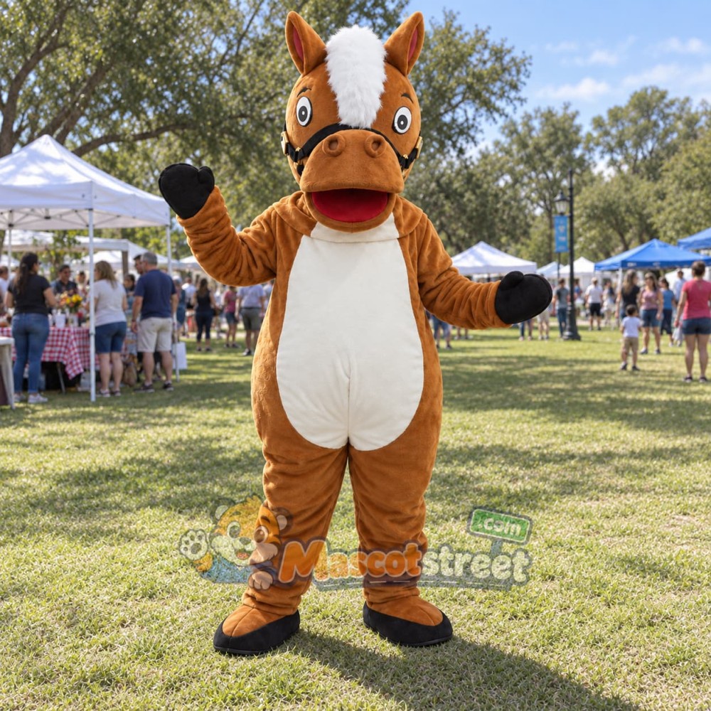 Brown Horse Mascot Costume Brown Horse Mascot Costume