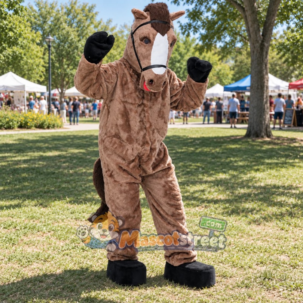 Gray Horse Mascot Costume Gray Horse Mascot Costume
