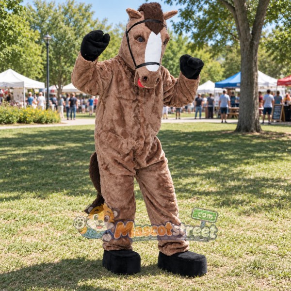 Gray Horse Mascot Costume