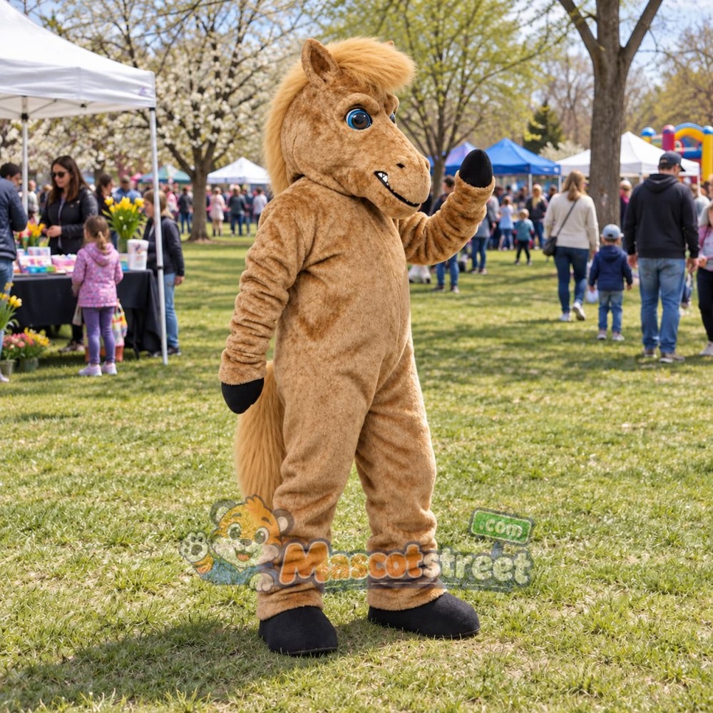 Tan Horse Mascot Costume
