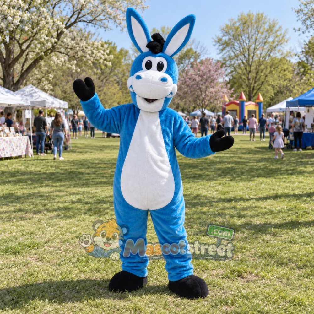 Blue Donkey Mascot Costume Blue Donkey Mascot Costume