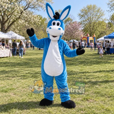 Blue Donkey Mascot Costume Blue Donkey Mascot Costume